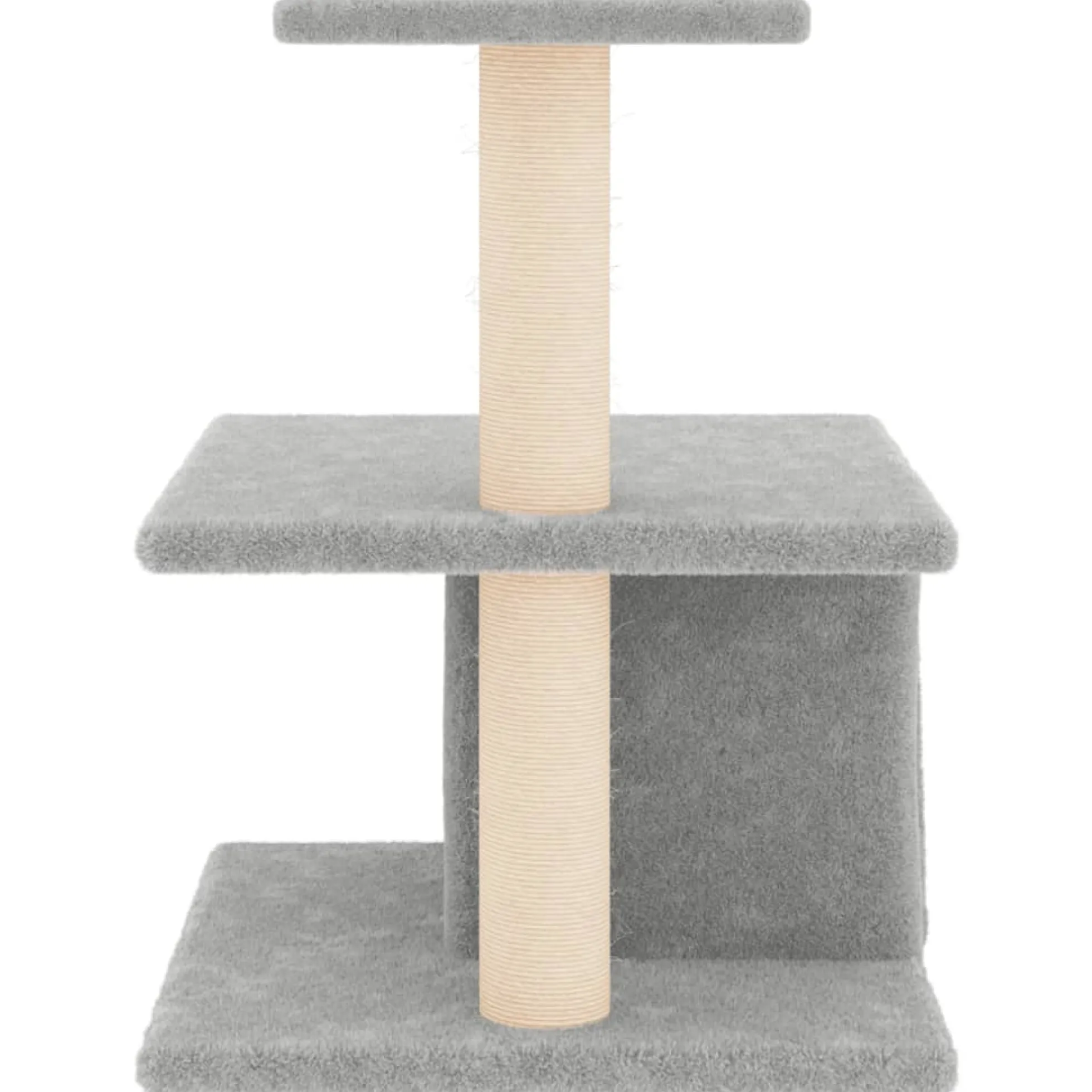 Rascador Para Gatos Con Postes De Sisal Gris Claro 48 Cm