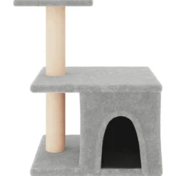 Rascador Para Gatos Con Postes De Sisal Gris Claro 48 Cm