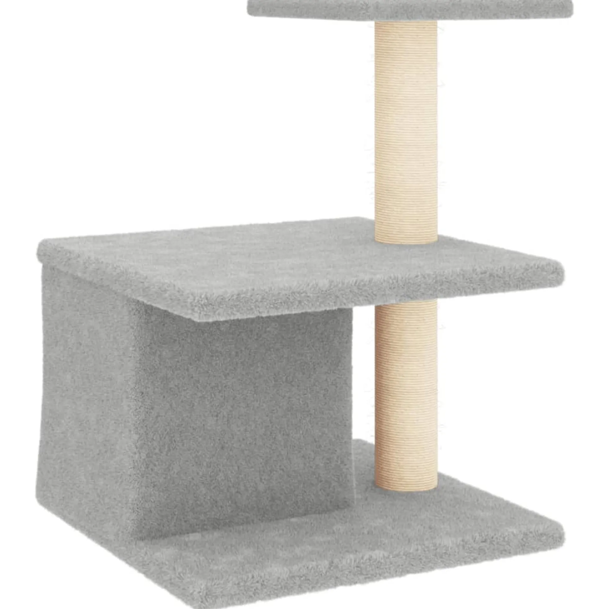 Rascador Para Gatos Con Postes De Sisal Gris Claro 48 Cm