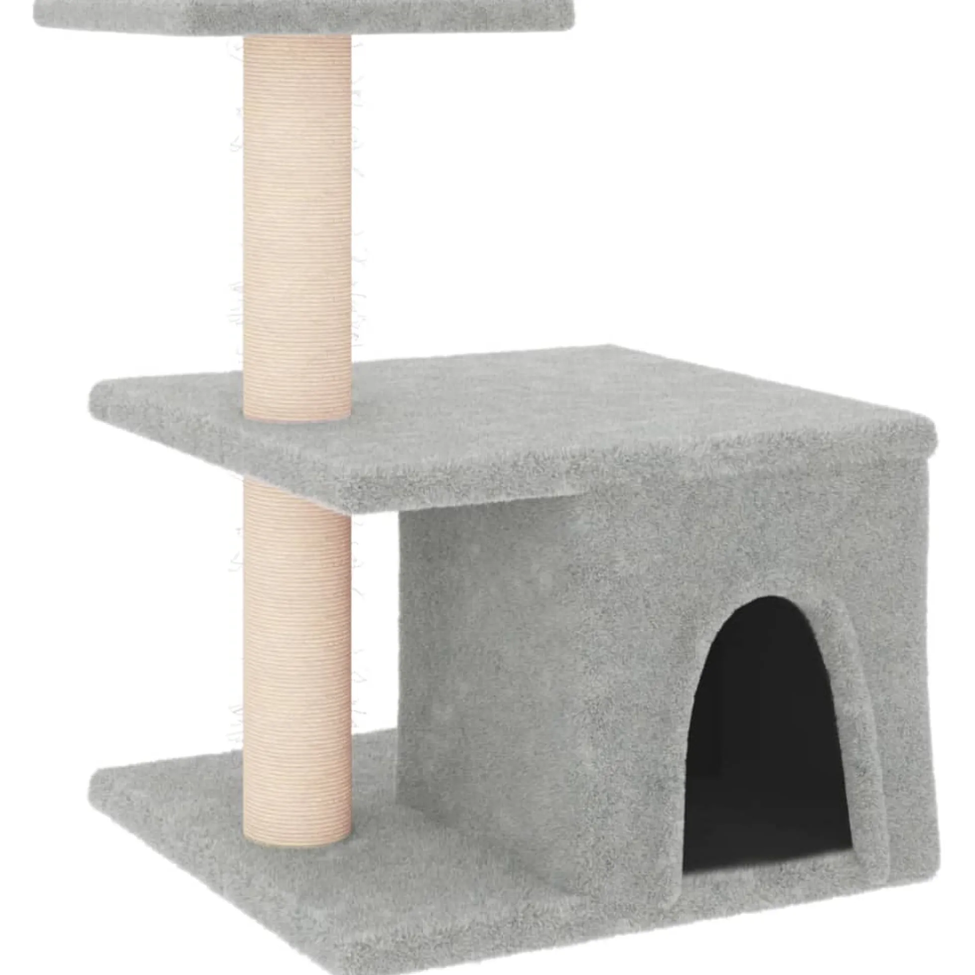 Rascador Para Gatos Con Postes De Sisal Gris Claro 48 Cm