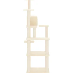 Rascador Para Gatos Con Postes De Sisal Crema 153 Cm
