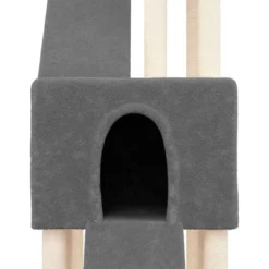 Rascador Para Gatos Con Postes De Sisal Gris Oscuro 190 Cm