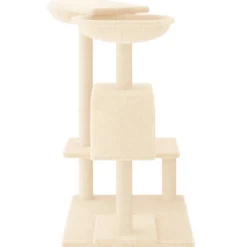 Rascador Para Gatos Con Postes Para Rascar Color Crema 82 Cm