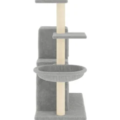 Rascador Para Gatos Con Postes De Sisal Gris Claro 83 Cm