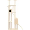 Rascador Para Gatos Con Postes De Sisal Crema 190 Cm