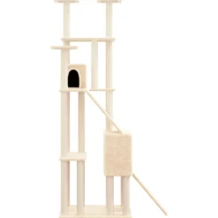 Rascador Para Gatos Con Postes De Sisal Crema 190 Cm