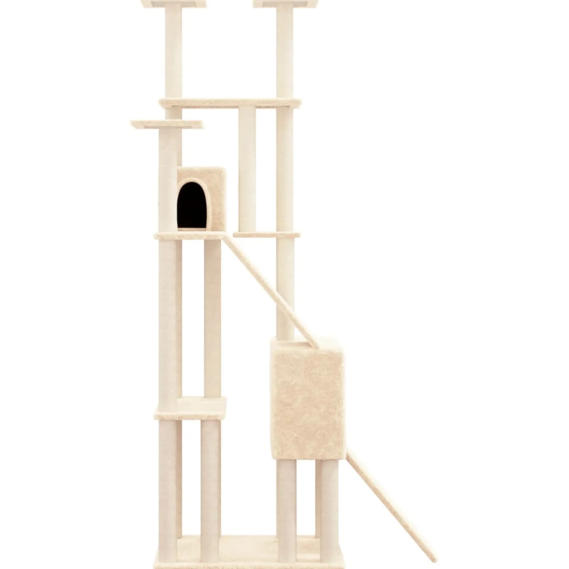 Rascador Para Gatos Con Postes De Sisal Crema 190 Cm