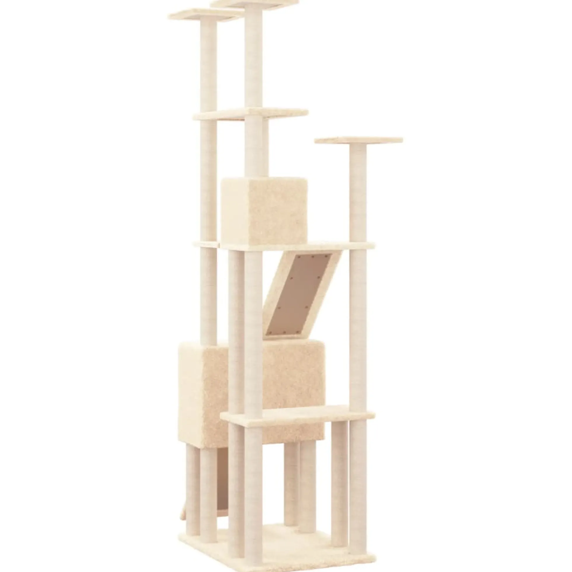 Rascador Para Gatos Con Postes De Sisal Crema 190 Cm