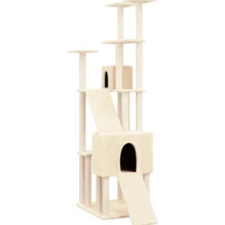 Rascador Para Gatos Con Postes De Sisal Crema 190 Cm