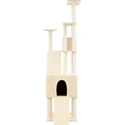 Rascador Para Gatos Con Postes De Sisal Crema 190 Cm