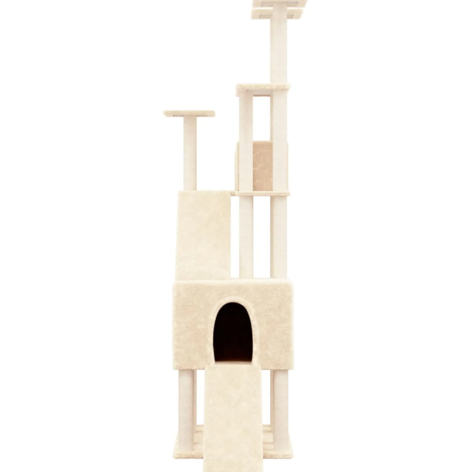 Rascador Para Gatos Con Postes De Sisal Crema 190 Cm