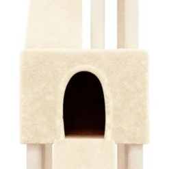 Rascador Para Gatos Con Postes De Sisal Crema 190 Cm