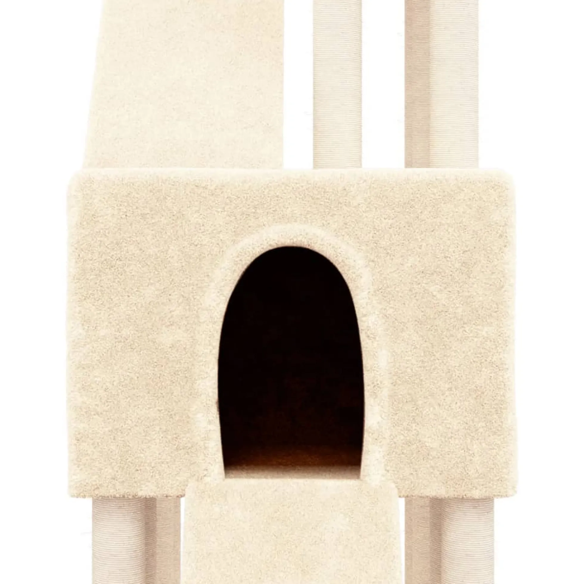 Rascador Para Gatos Con Postes De Sisal Crema 190 Cm