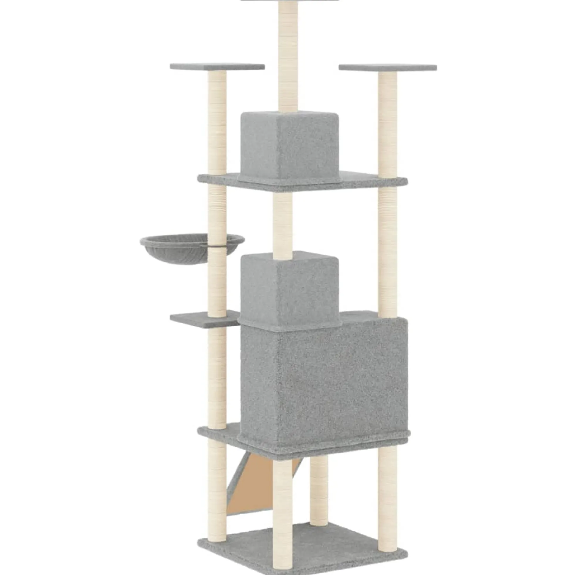 Rascador Para Gatos Con Postes De Sisal Gris Claro 175 Cm