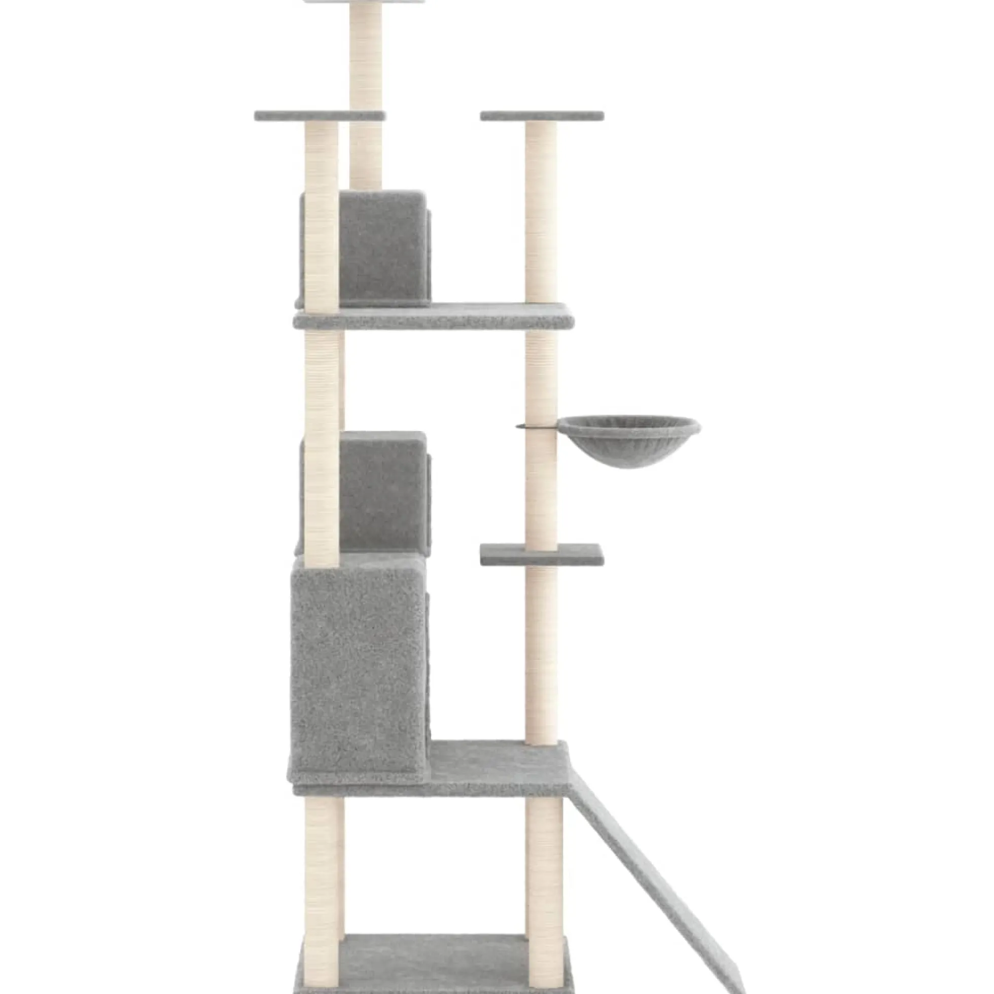 Rascador Para Gatos Con Postes De Sisal Gris Claro 175 Cm