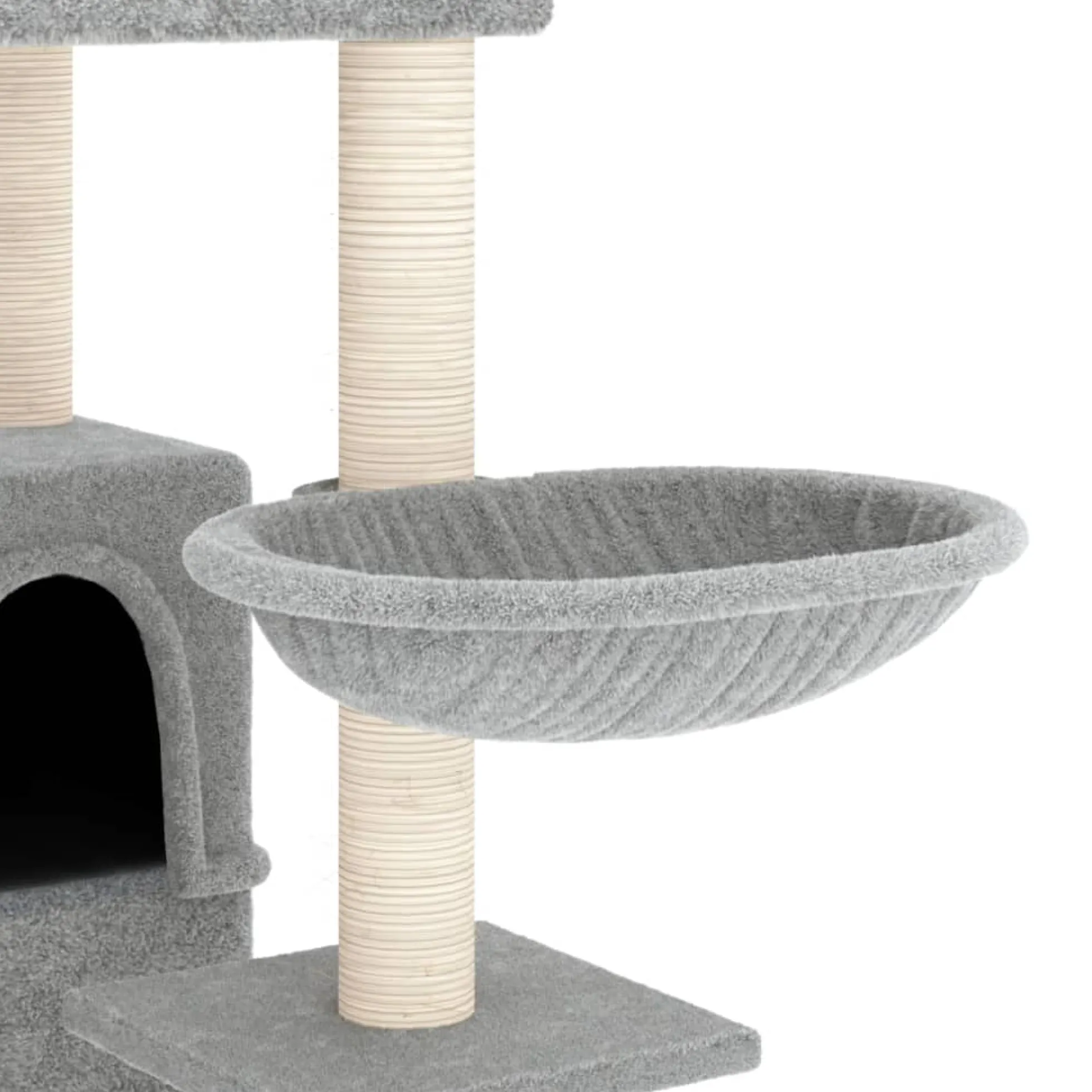 Rascador Para Gatos Con Postes De Sisal Gris Claro 175 Cm