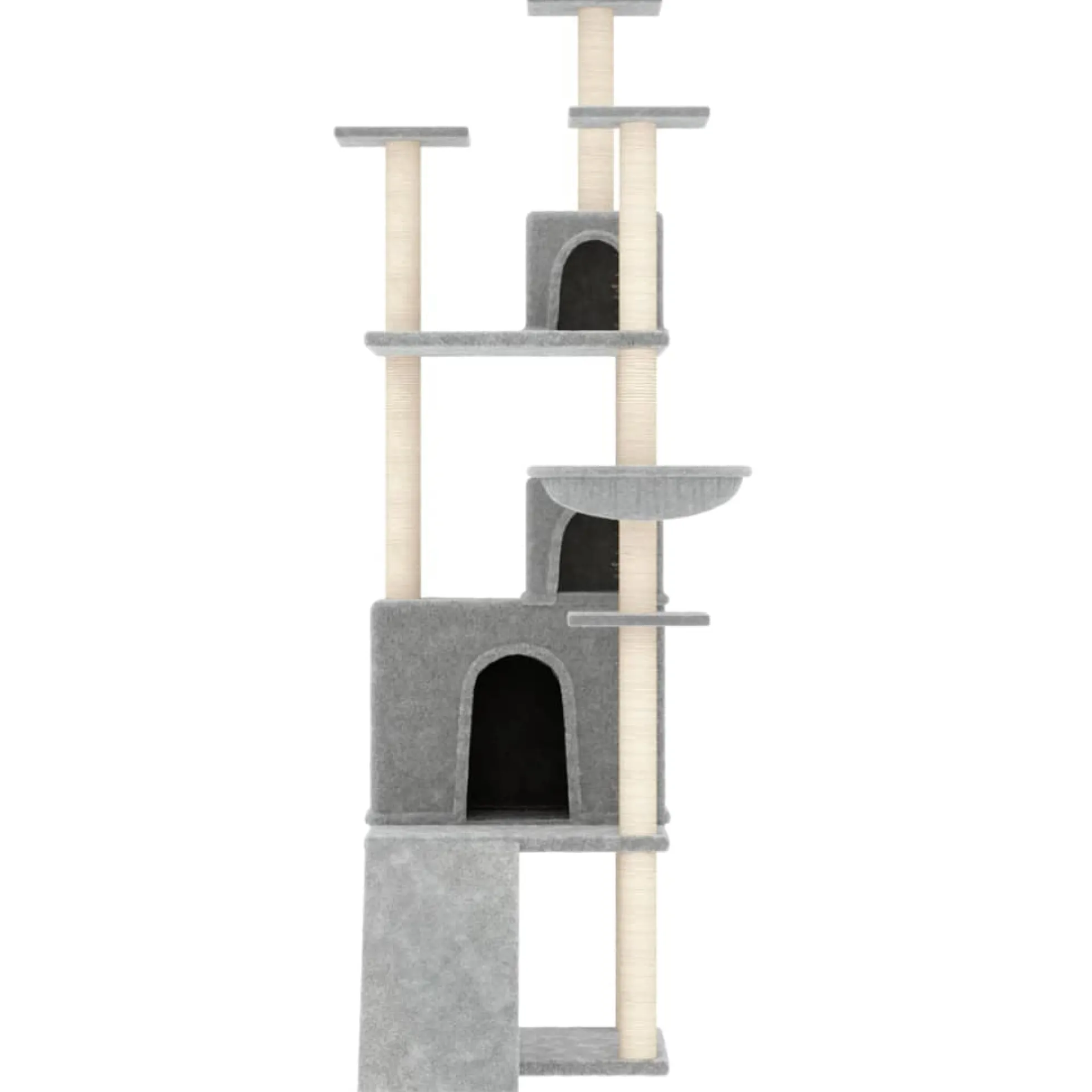 Rascador Para Gatos Con Postes De Sisal Gris Claro 175 Cm