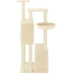Rascador Para Gatos Con Postes De Sisal Color Crema 122 Cm