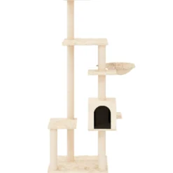 Rascador Para Gatos Con Postes De Sisal Color Crema 142 Cm