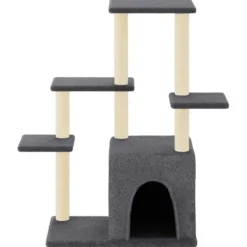 Rascador Para Gatos Con Postes De Sisal Gris Oscuro 97,5 Cm