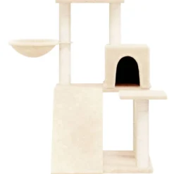 Rascador Para Gatos Con Postes De Sisal Color Crema 82 Cm