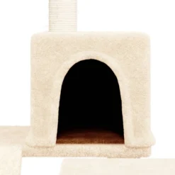 Rascador Para Gatos Con Postes De Sisal Color Crema 82 Cm
