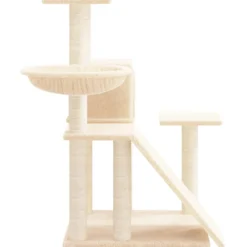 Rascador Para Gatos Con Postes De Sisal Color Crema 82 Cm