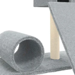 Rascador Para Gatos Con Postes De Sisal Gris Claro 59 Cm