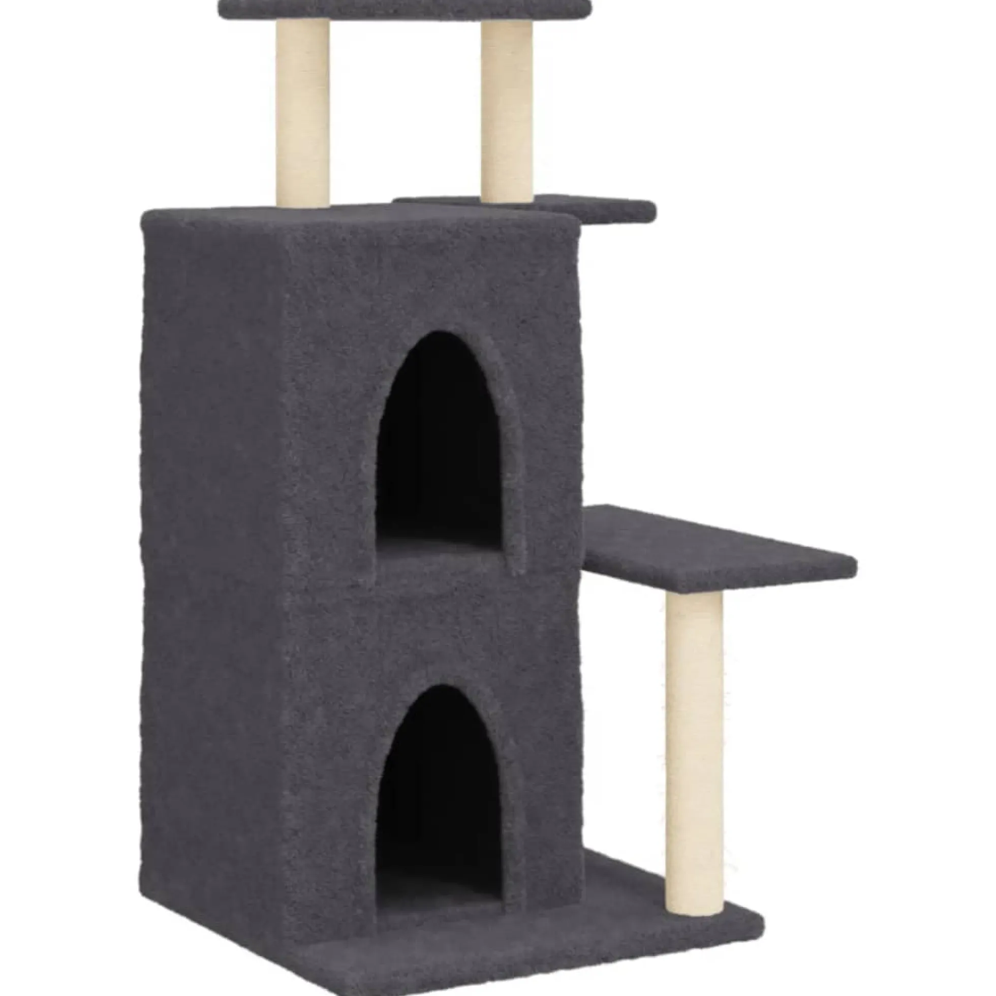 Rascador Para Gatos Con Postes De Sisal Gris Oscuro 97 Cm