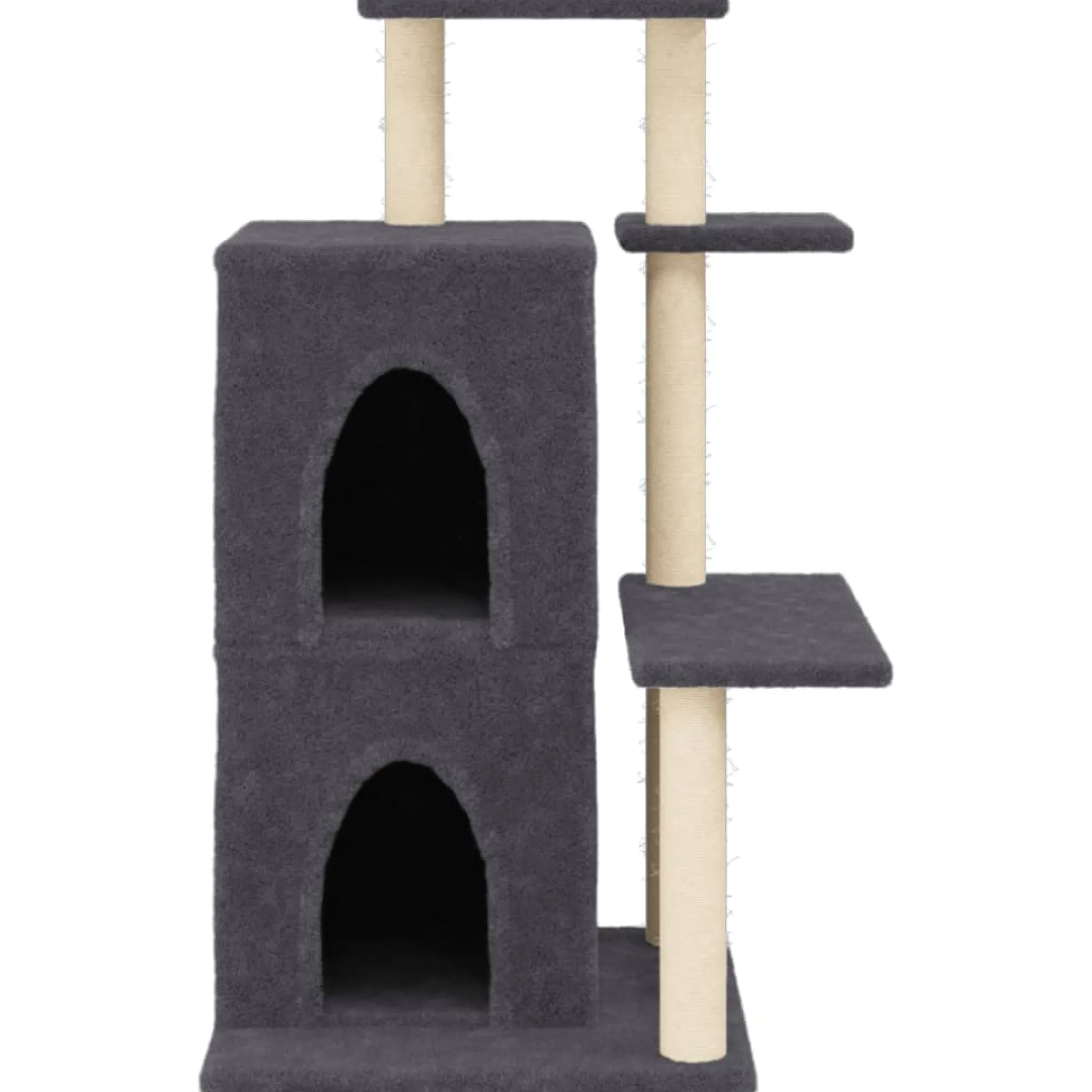 Rascador Para Gatos Con Postes De Sisal Gris Oscuro 97 Cm