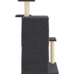 Rascador Para Gatos Con Postes De Sisal Gris Oscuro 97 Cm