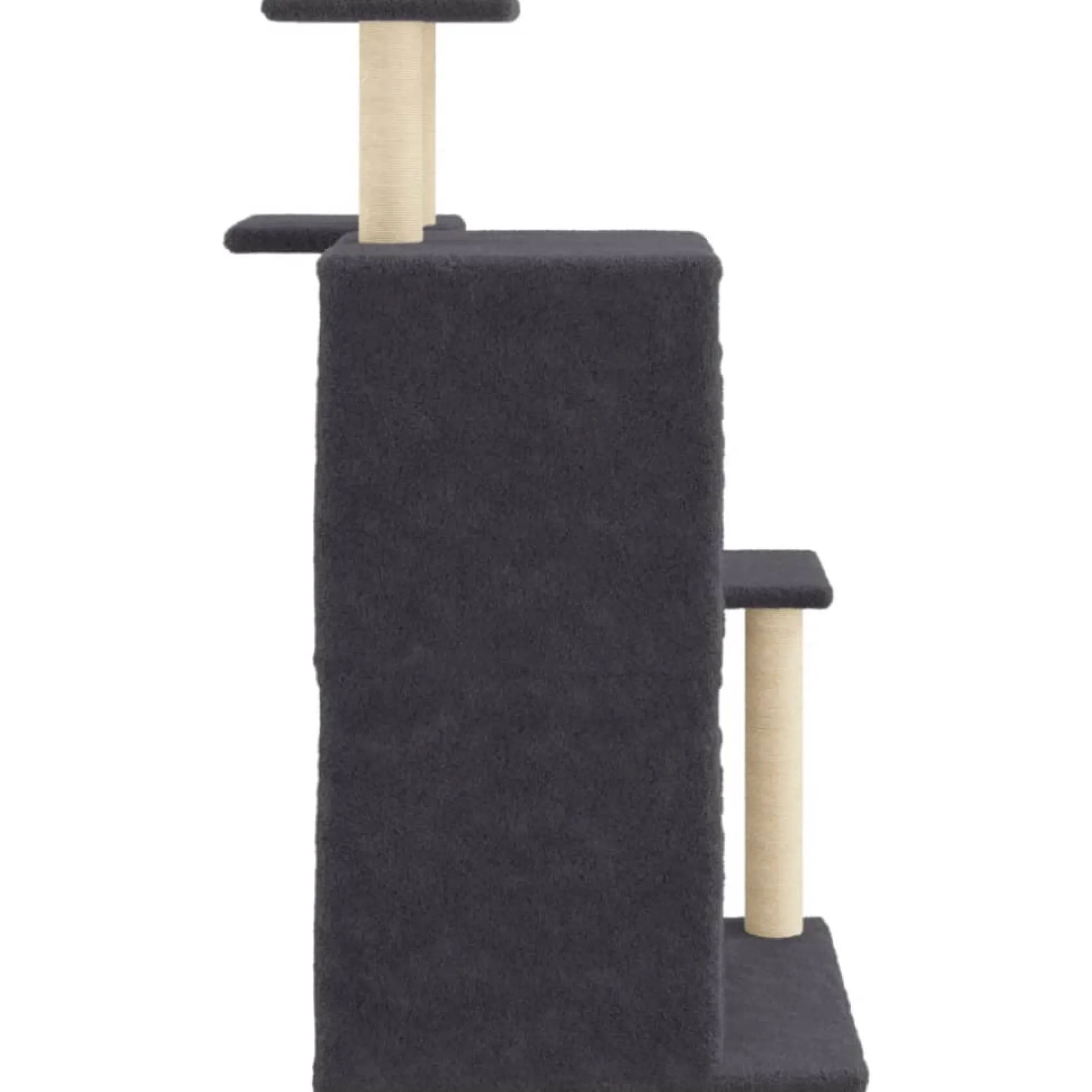 Rascador Para Gatos Con Postes De Sisal Gris Oscuro 97 Cm