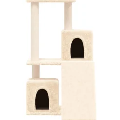 Rascador Para Gatos Con Postes De Sisal Color Crema 82 Cm