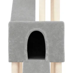 Rascador Para Gatos Con Postes De Sisal Gris Claro 190 Cm