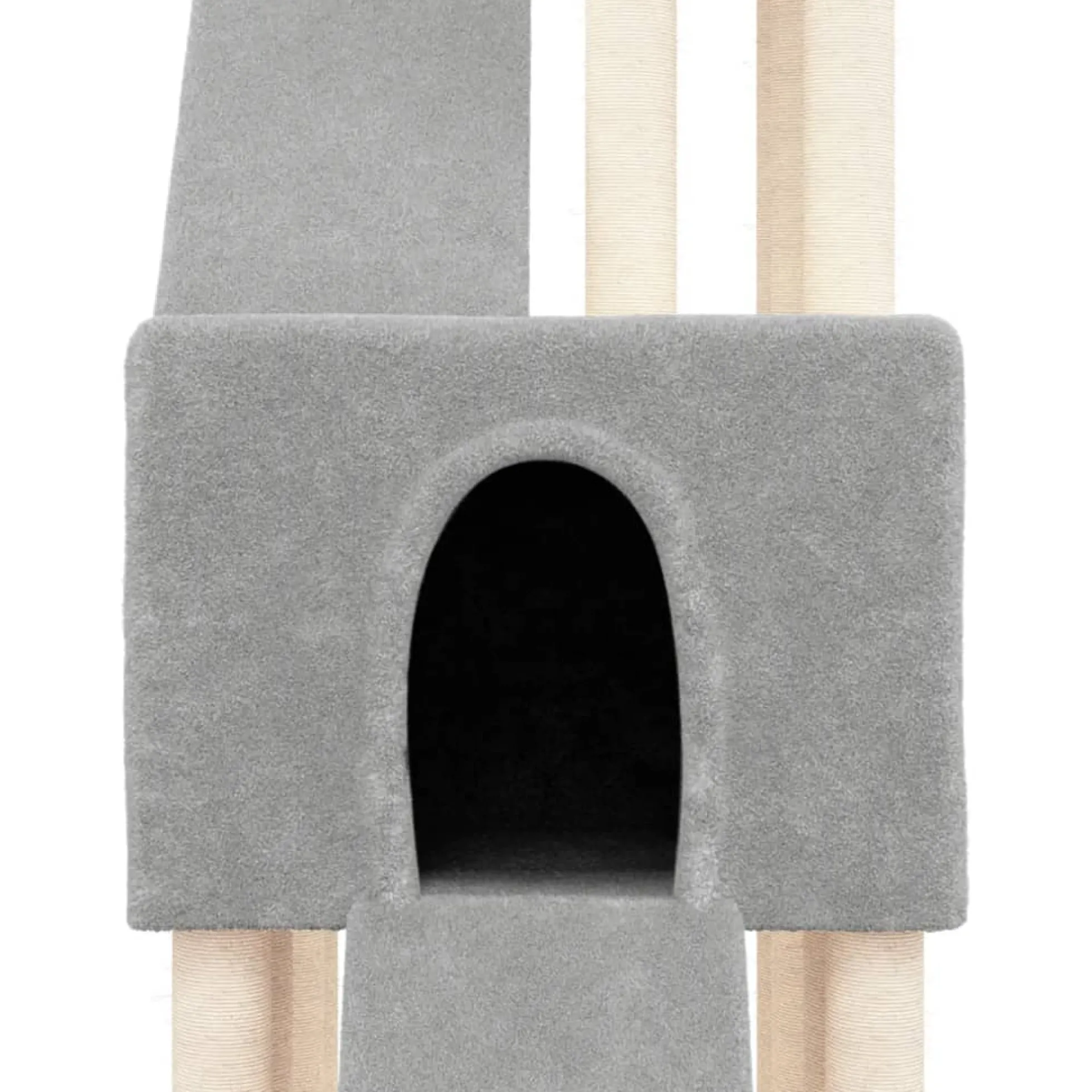 Rascador Para Gatos Con Postes De Sisal Gris Claro 190 Cm