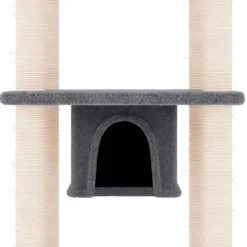 Rascador Para Gatos Con Postes De Sisal Gris Oscuro 169 Cm