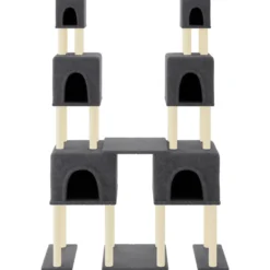 Rascador Para Gatos Con Postes De Sisal Gris Oscuro 199 Cm