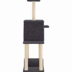 Rascador Para Gatos Con Postes De Sisal Gris Oscuro 122 Cm