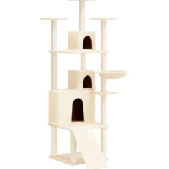 Rascador Para Gatos Con Postes De Sisal Crema 175 Cm