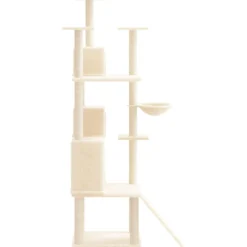 Rascador Para Gatos Con Postes De Sisal Crema 175 Cm