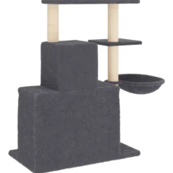 Rascador Para Gatos Con Postes De Sisal Gris Oscuro 83 Cm