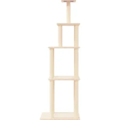 Rascador Para Gatos Con Postes De Sisal Color Crema 183 Cm