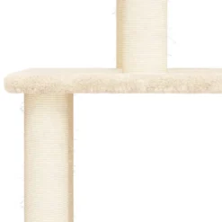 Rascador Para Gatos Con Postes De Sisal Color Crema 183 Cm