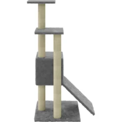 Rascador Para Gatos Con Postes De Sisal Gris Claro 92 Cm