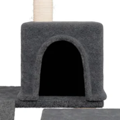 Rascador Para Gatos Con Postes De Sisal Gris Oscuro 82 Cm