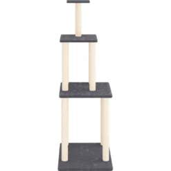 Rascador Para Gatos Con Postes De Sisal Gris Oscuro 149 Cm