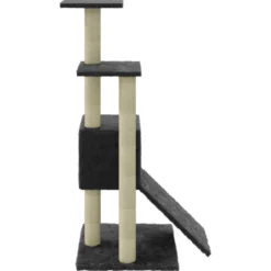 Rascador Para Gatos Con Postes De Sisal Gris Oscuro 92 Cm