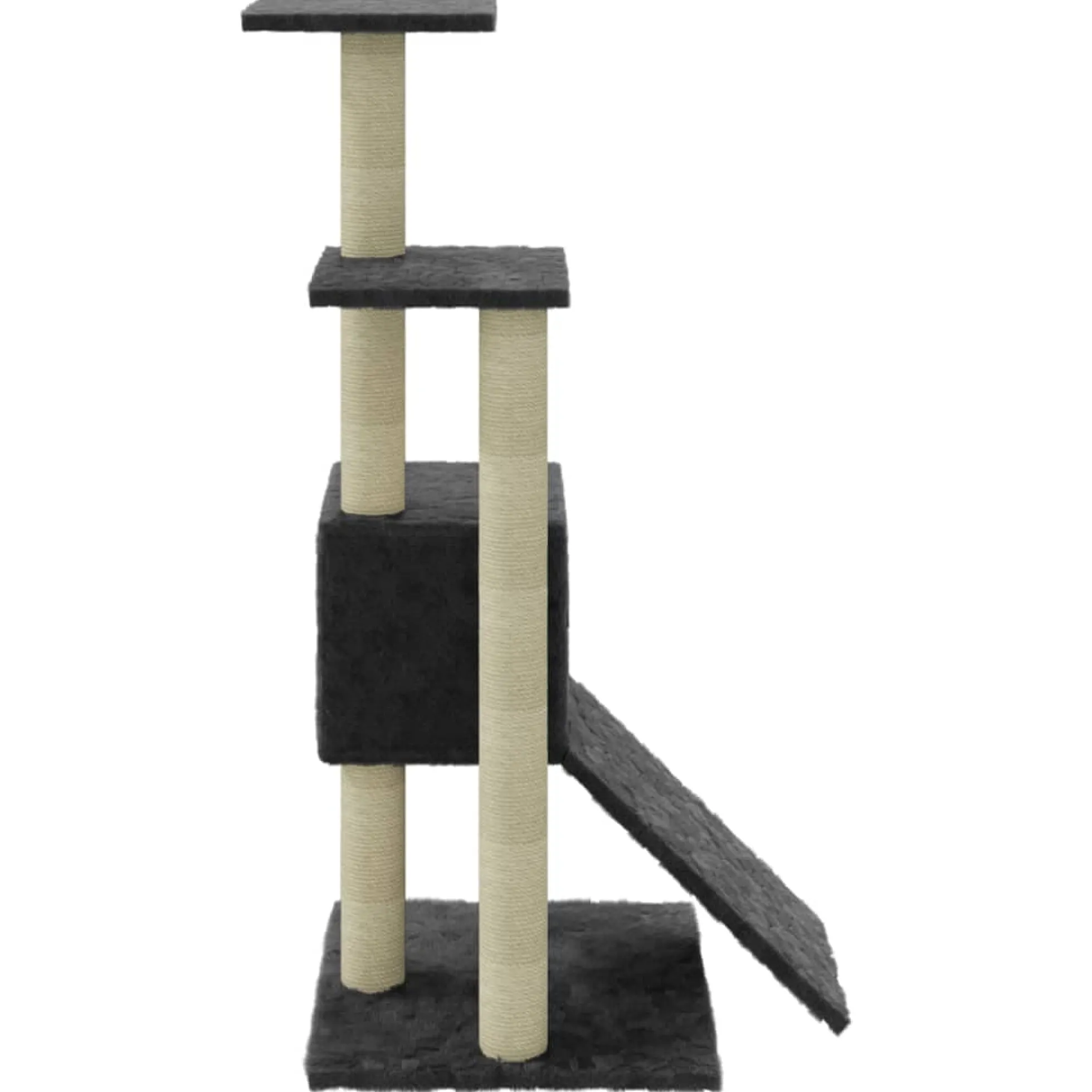 Rascador Para Gatos Con Postes De Sisal Gris Oscuro 92 Cm
