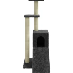 Rascador Para Gatos Con Postes De Sisal Gris Oscuro 92 Cm
