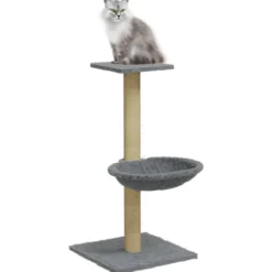 Rascador Para Gatos Con Poste De Sisal Gris Claro 74 Cm